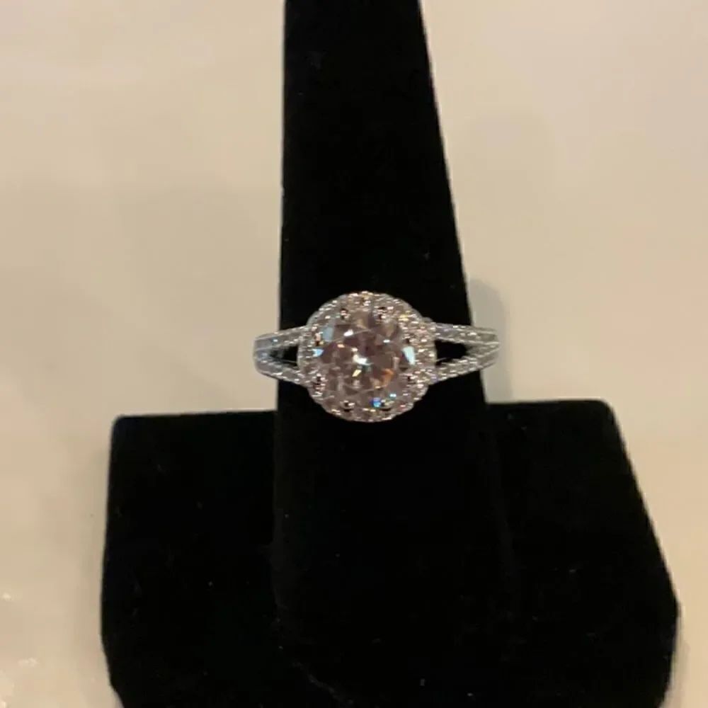 Gorgeous Sterling Silver Halo Ring